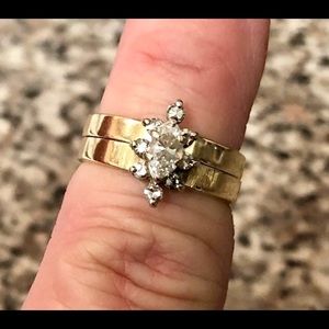 14k gold diamond engagement ring set